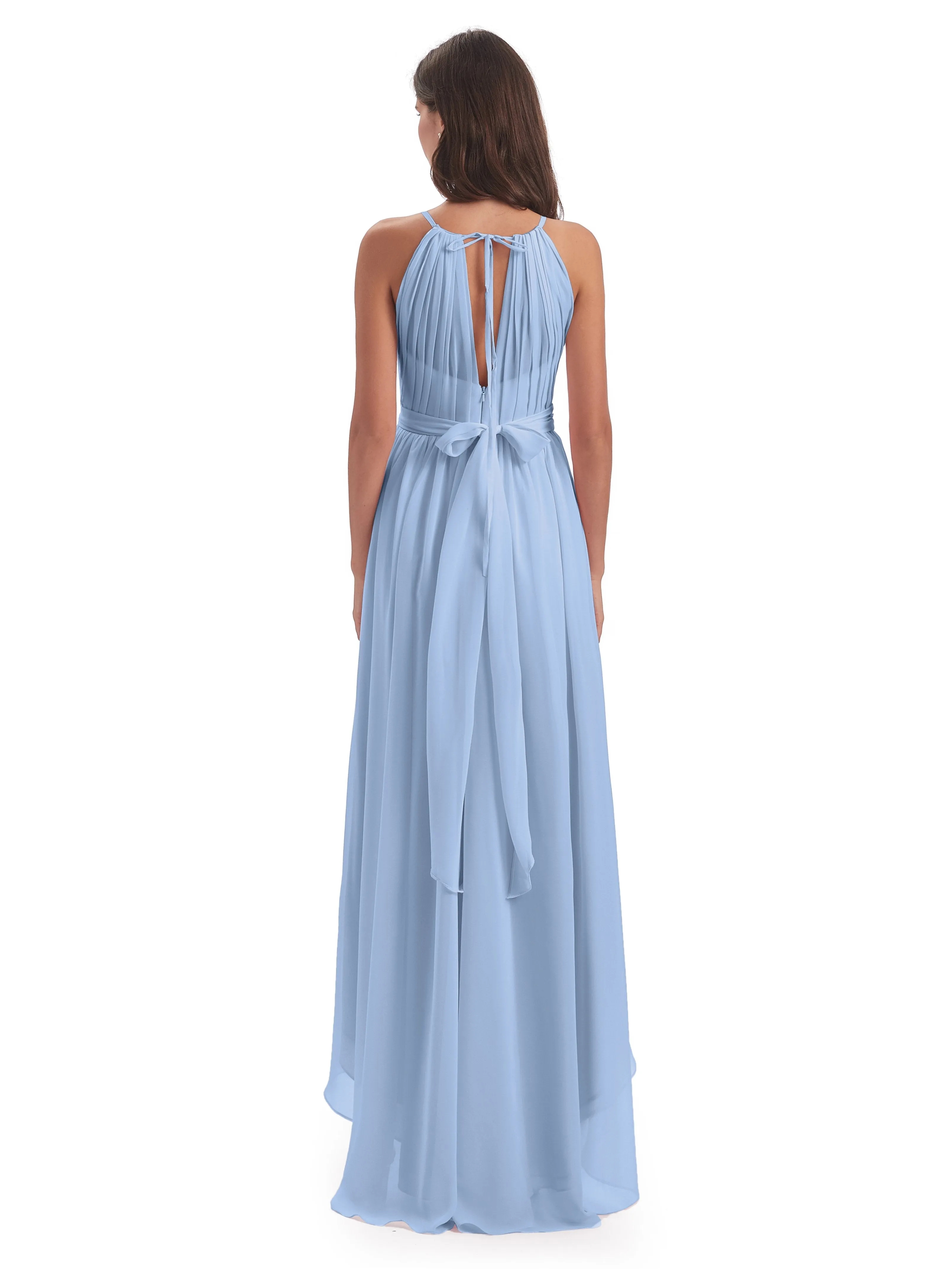 Lilly Dreamy Halter High-Low Chiffon Bridesmaid Dresses