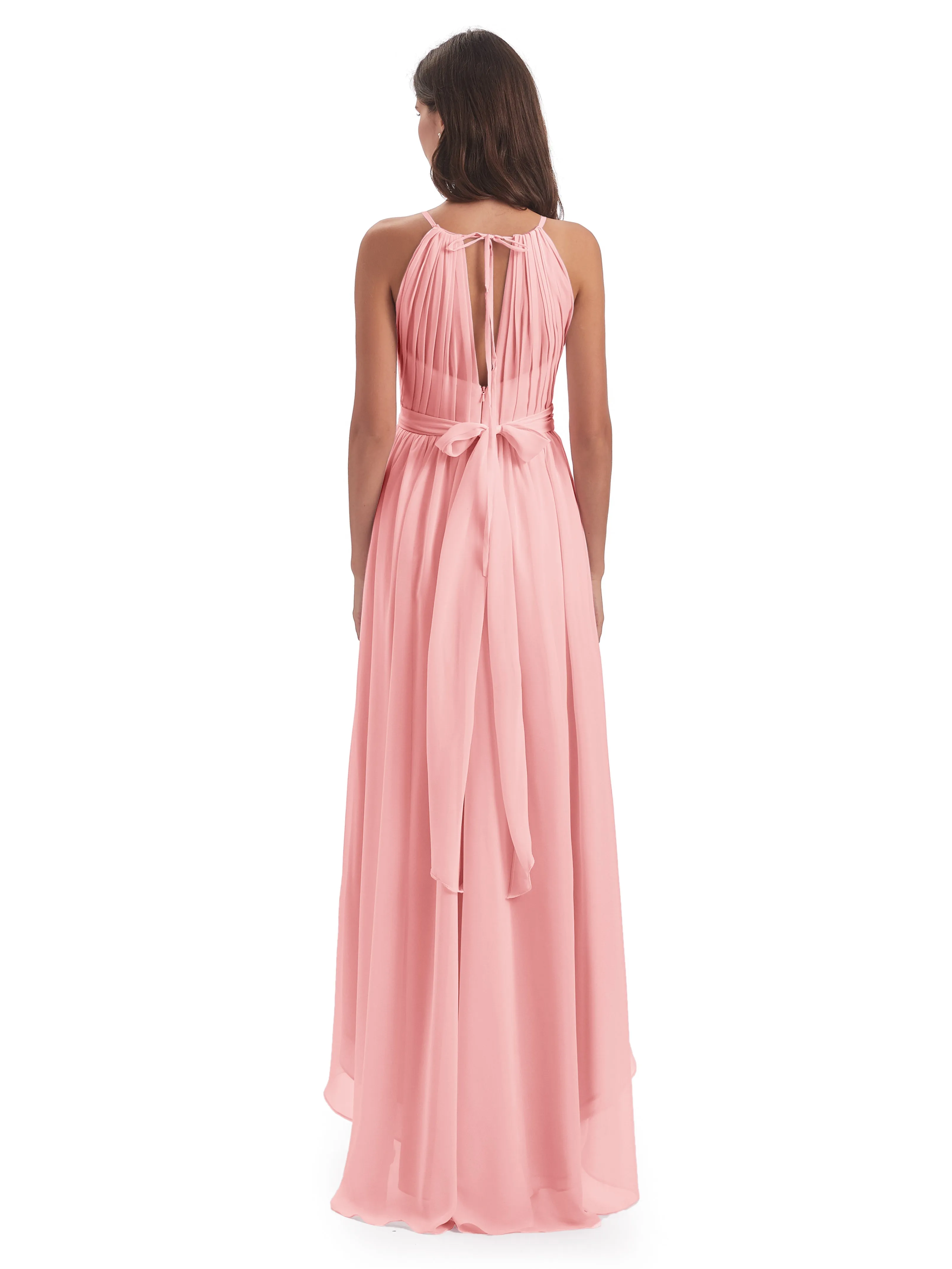 Lilly Dreamy Halter High-Low Chiffon Bridesmaid Dresses