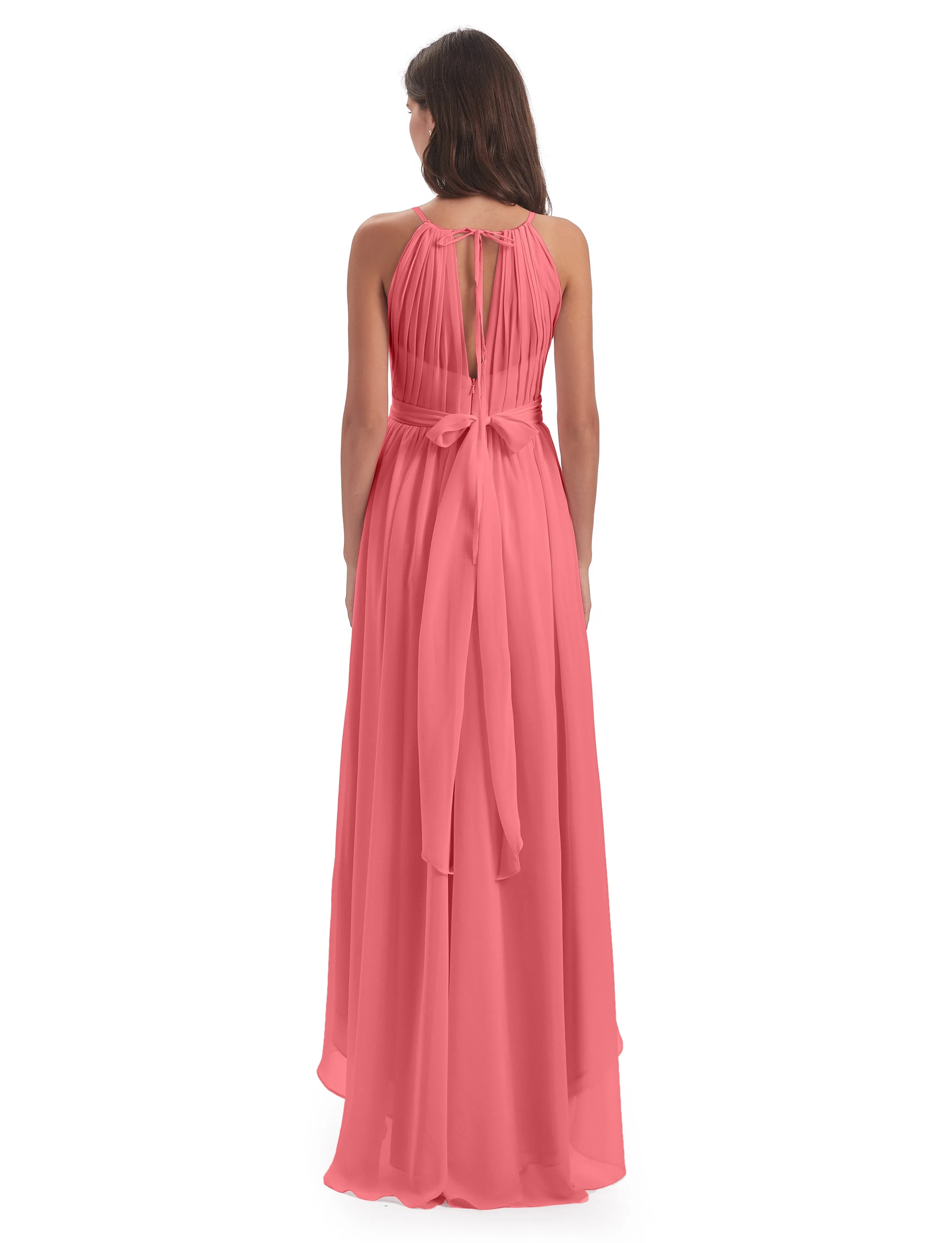 Lilly Dreamy Halter High-Low Chiffon Bridesmaid Dresses