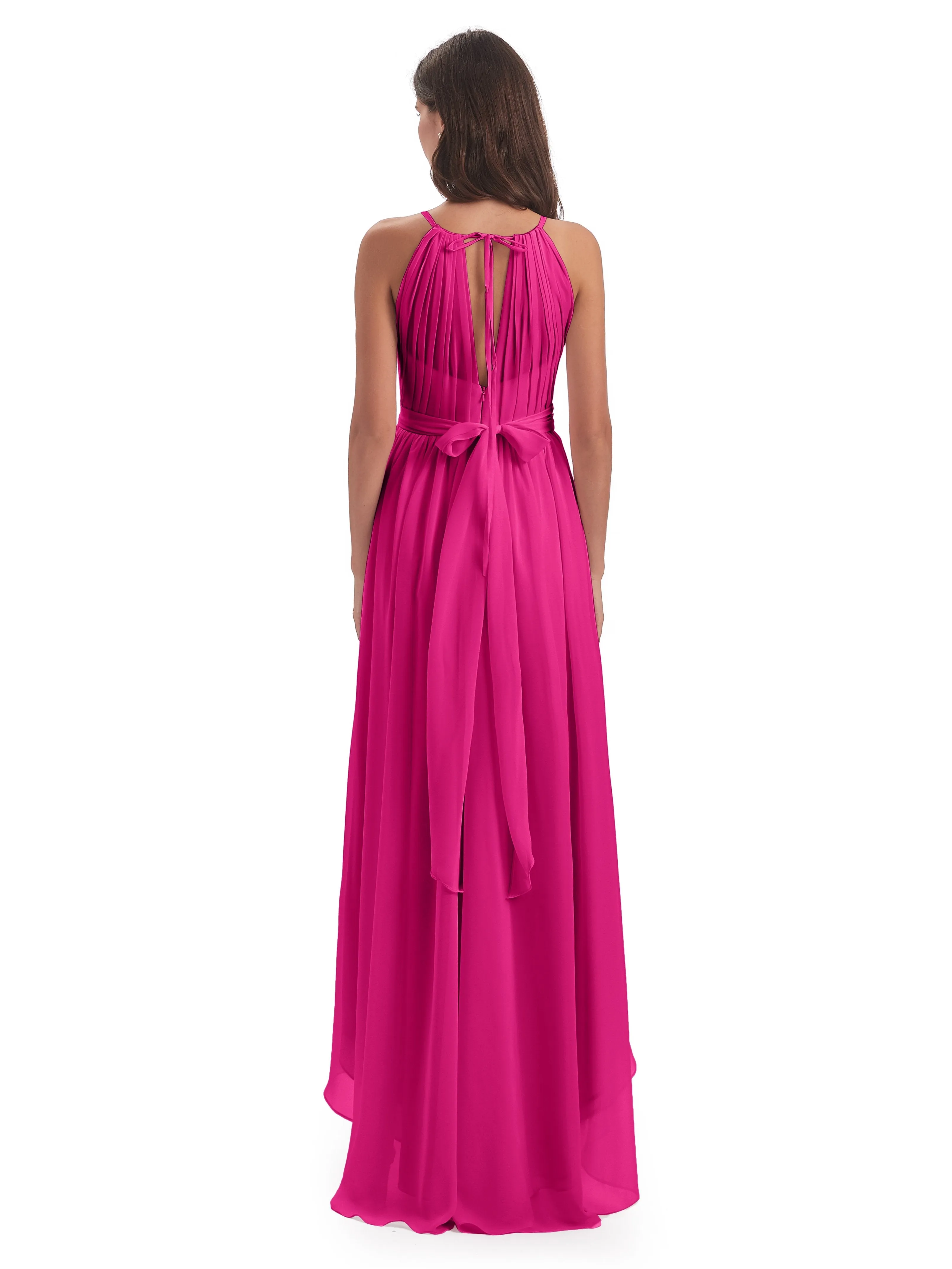 Lilly Dreamy Halter High-Low Chiffon Bridesmaid Dresses