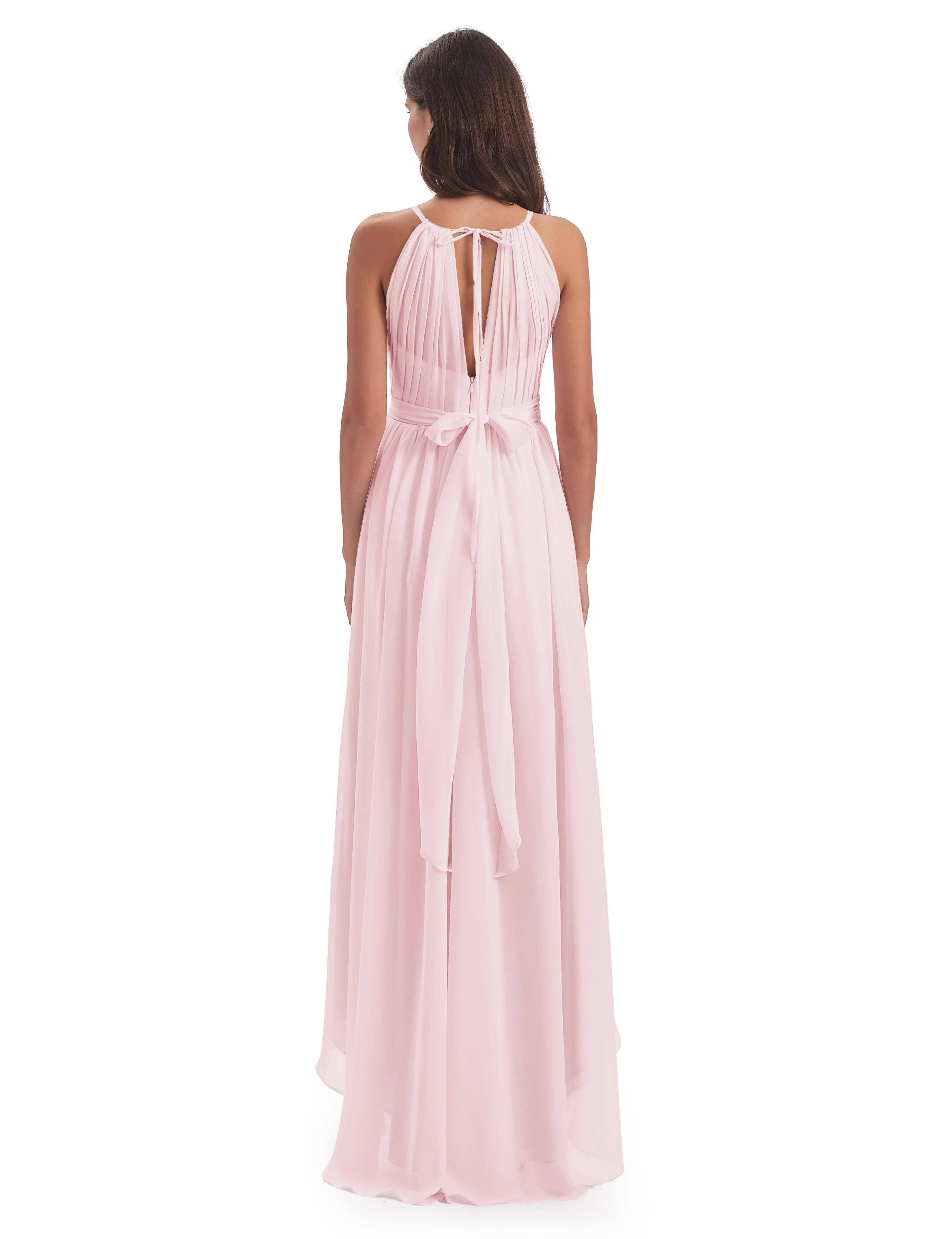 Lilly Dreamy Halter High-Low Chiffon Bridesmaid Dresses