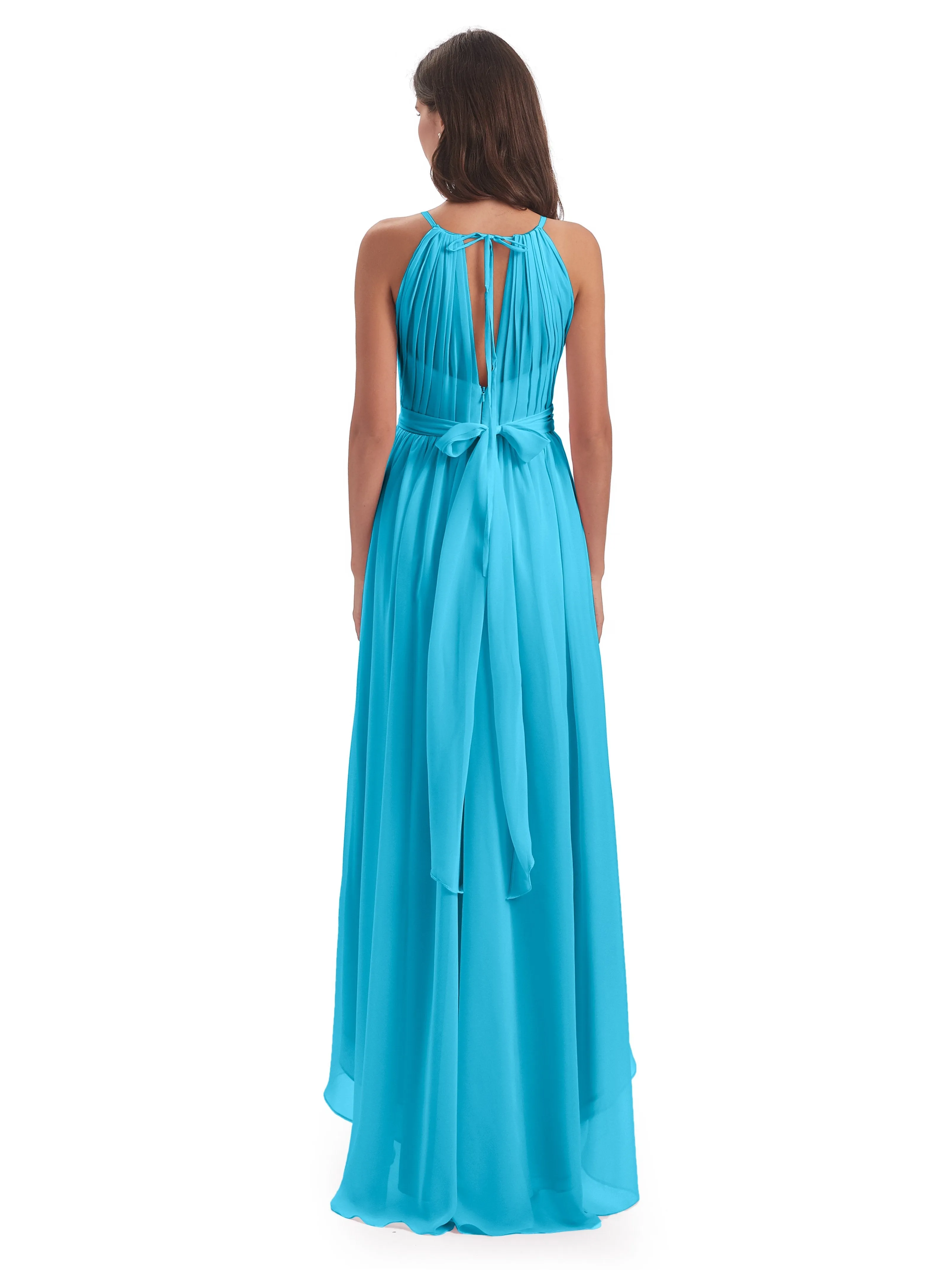 Lilly Dreamy Halter High-Low Chiffon Bridesmaid Dresses