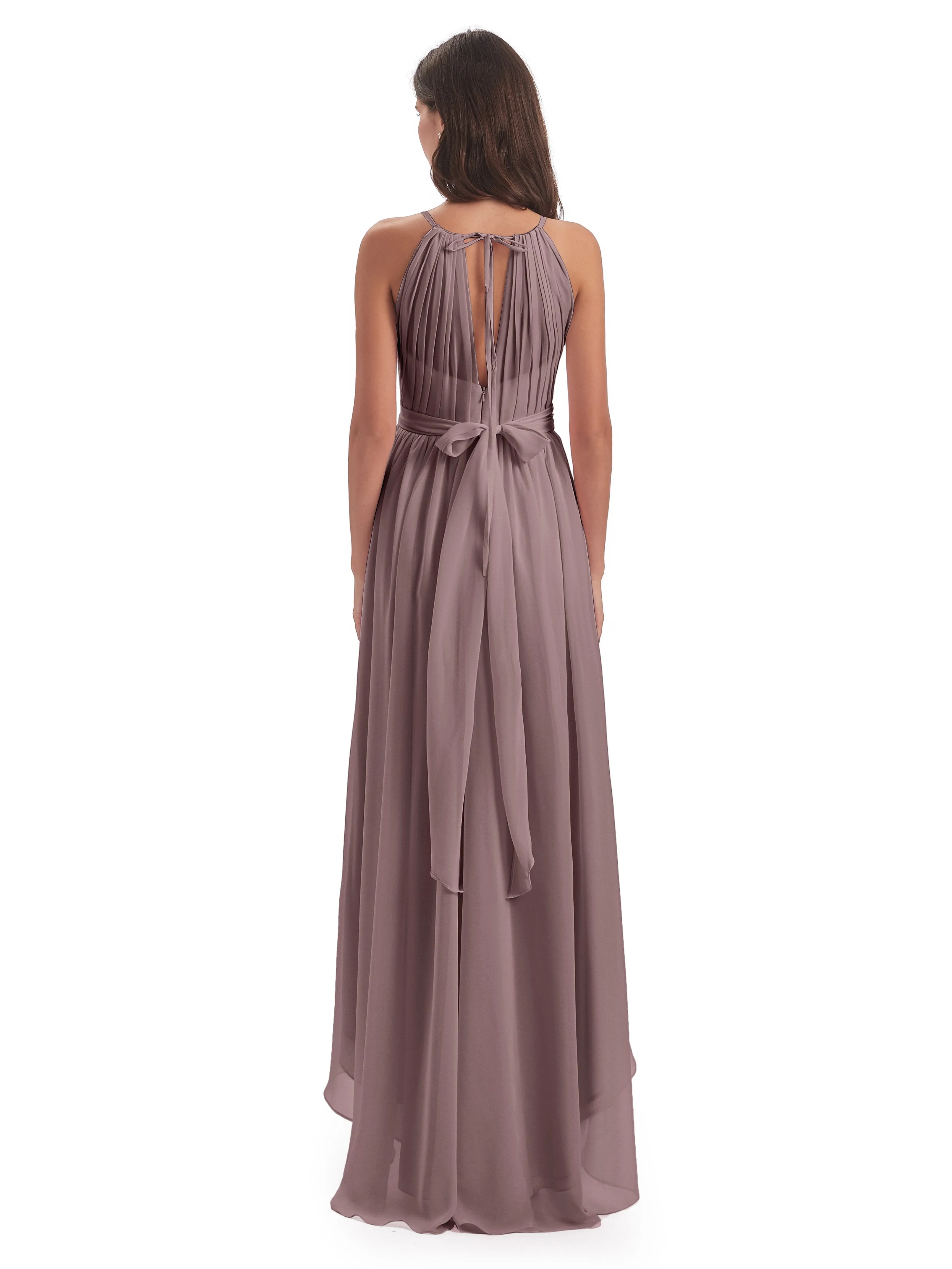 Lilly Dreamy Halter High-Low Chiffon Bridesmaid Dresses