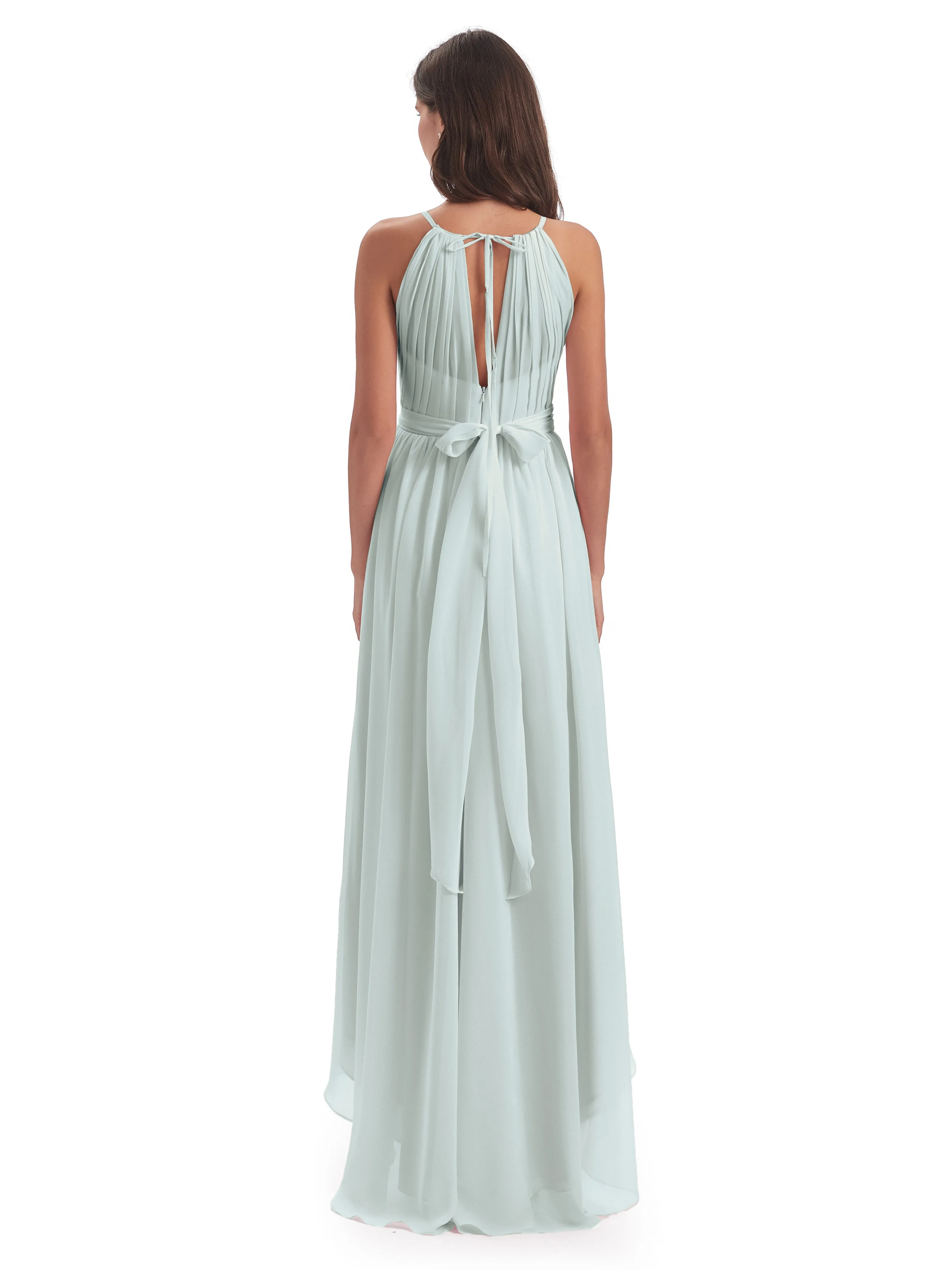 Lilly Dreamy Halter High-Low Chiffon Bridesmaid Dresses