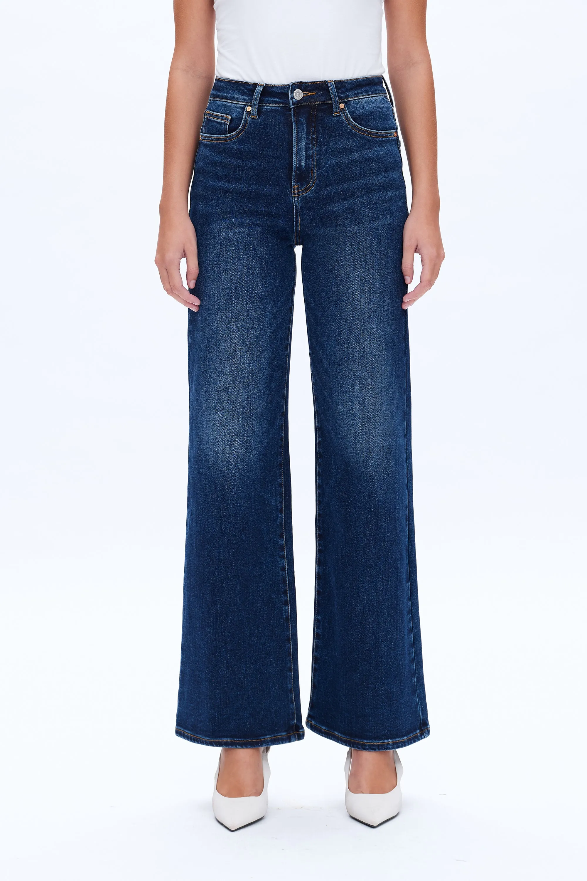 Linda High Rise Wide Leg Denim Jeans