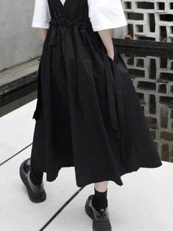 Maho Pleated Strap Overall Skirt