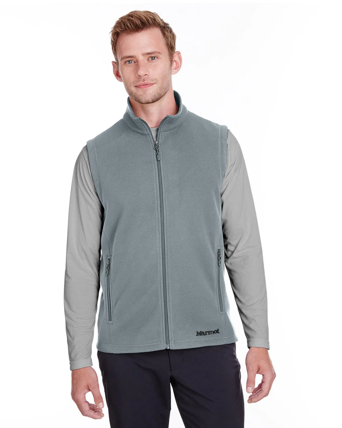 Marmot Rocklin Fleece Branded Vests, Steel Onyx