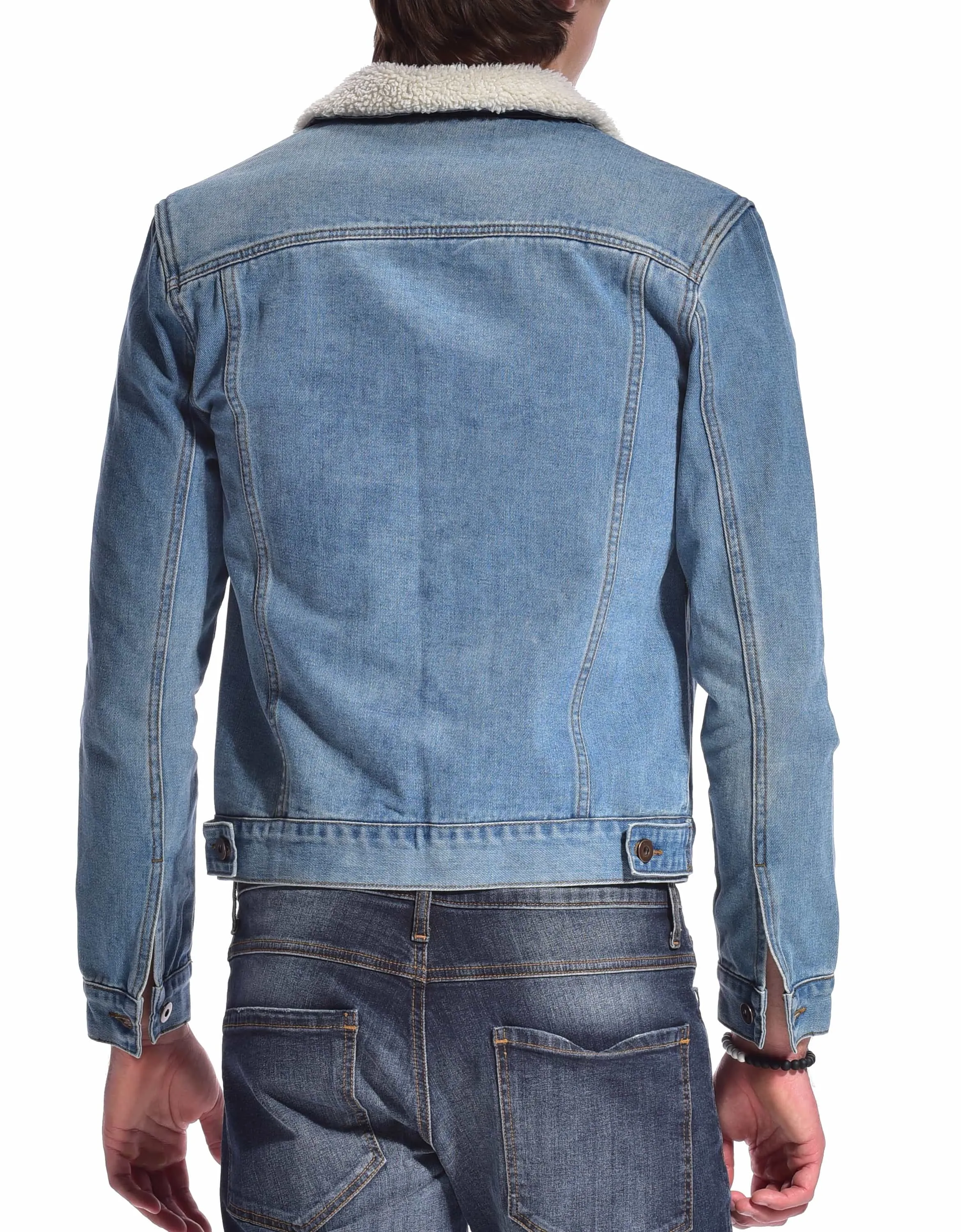 MEN'S DENIM TRUCKER SHERPA JACKET