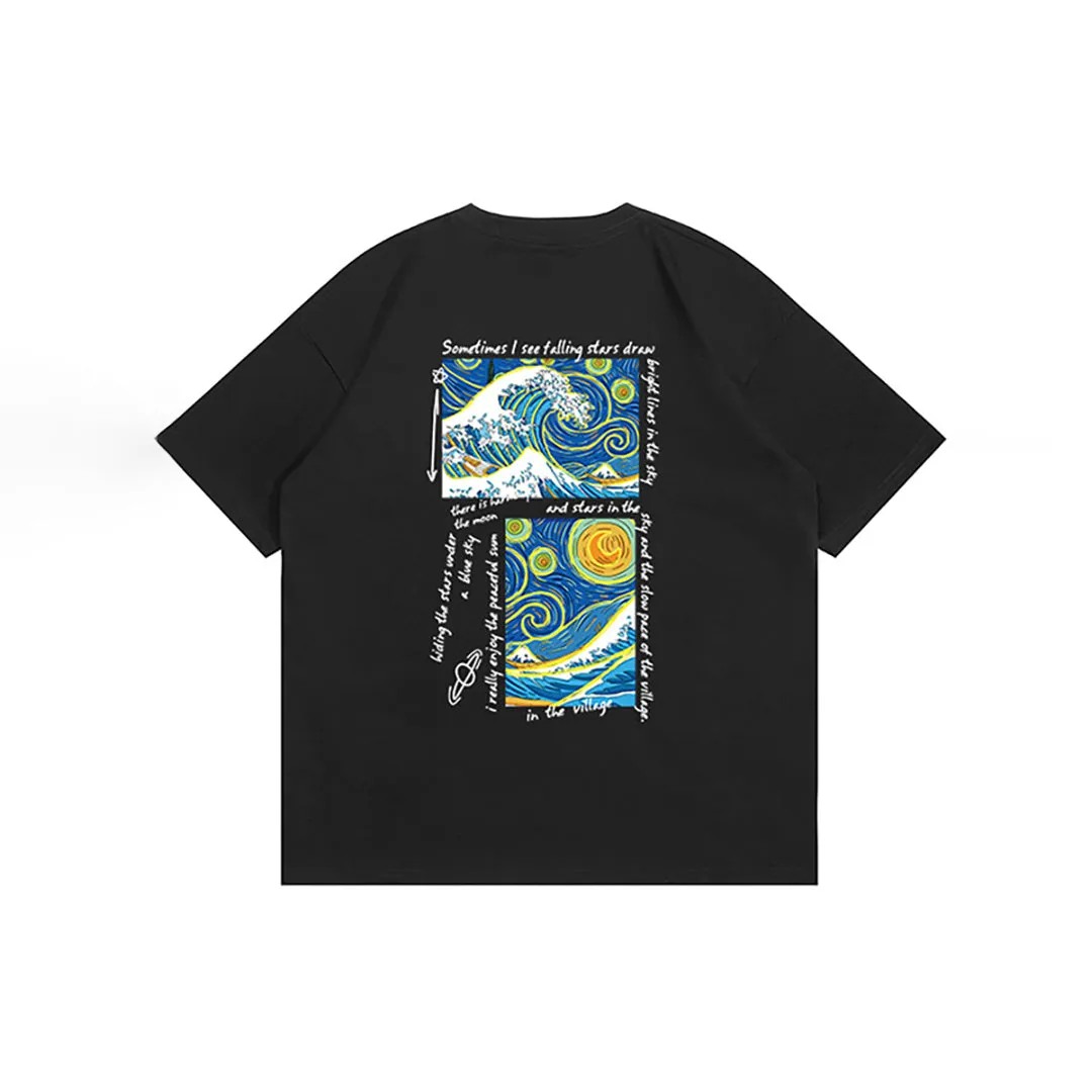 Men'S Oil Painting Loose T-Shirts