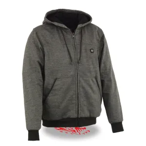 Men's Zipper Front Heated Hoodie w/ Front & Back Heating Elements