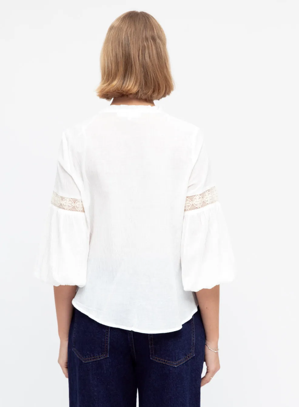 Nicole Lace White/Natural Blouse