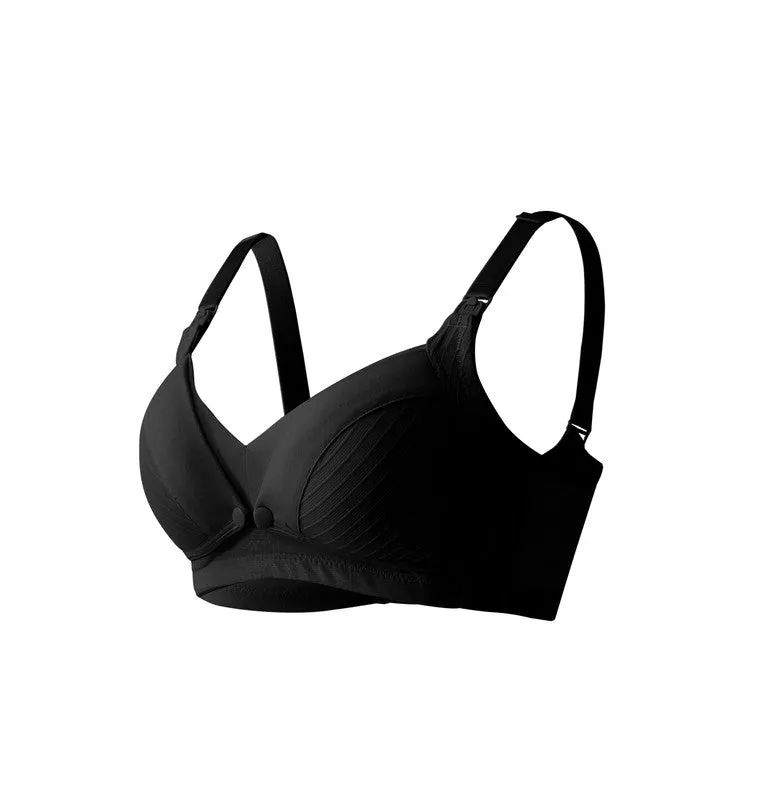 Okus - Comfy Cotton Maternity & Nursing Bra - Black