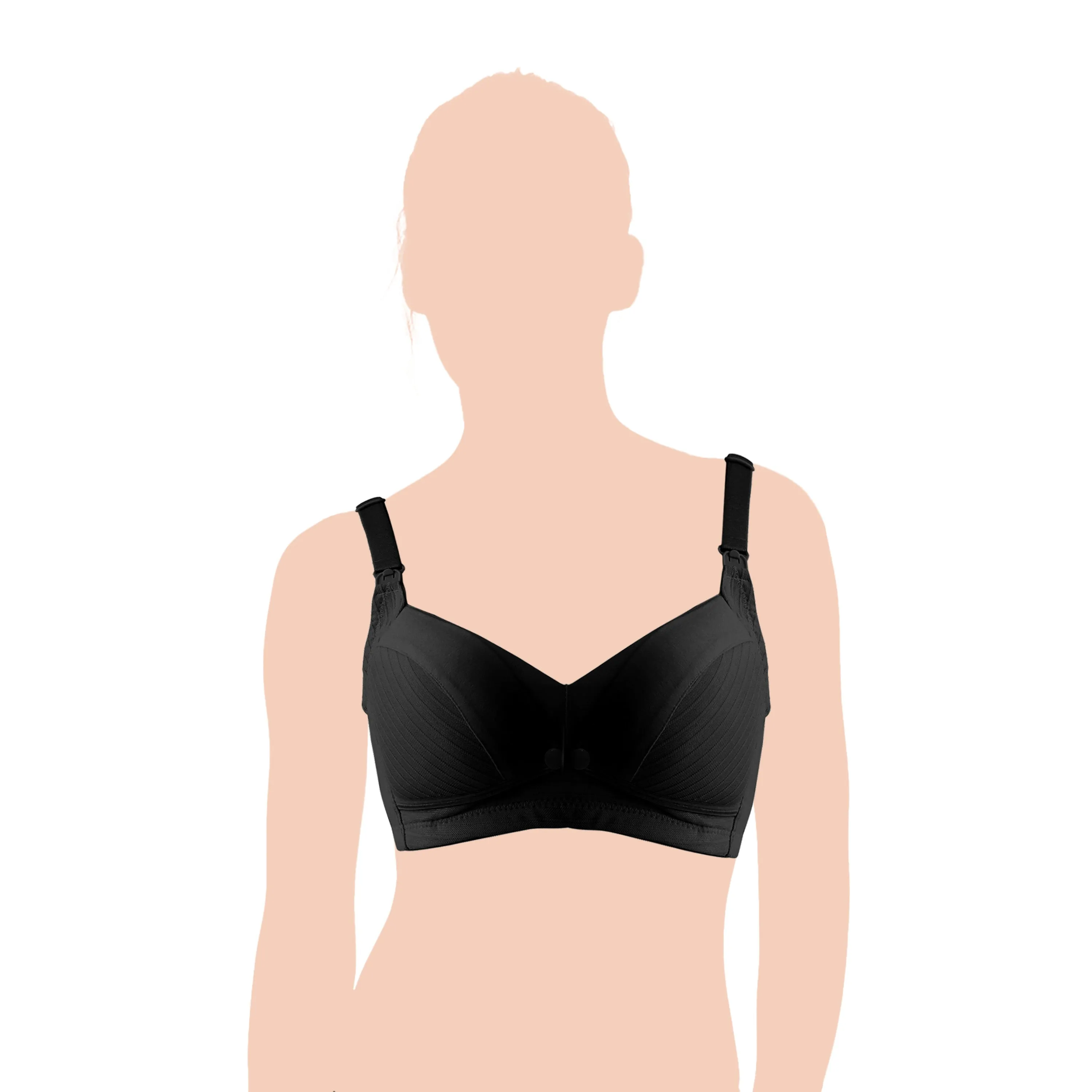 Okus - Comfy Cotton Maternity & Nursing Bra - Black