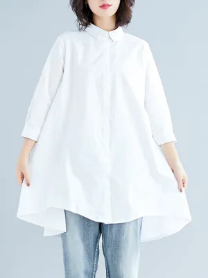 Original Irregularity Solid Blouses&Shirts