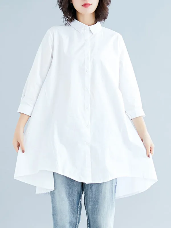 Original Irregularity Solid Blouses&Shirts