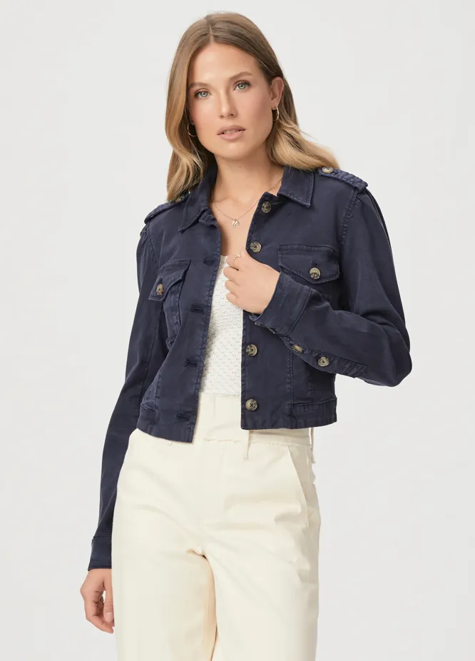 Paige Cropped Pacey Jacket Navy