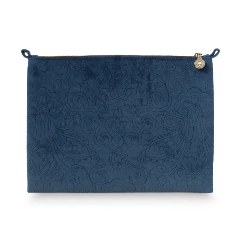 PIP Studio Quilted Dark Blue Flat Cosmetic Pouch