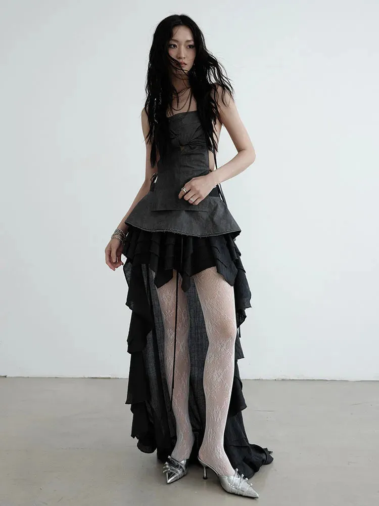 Prericy Asymmetrical Ruffle Skirt