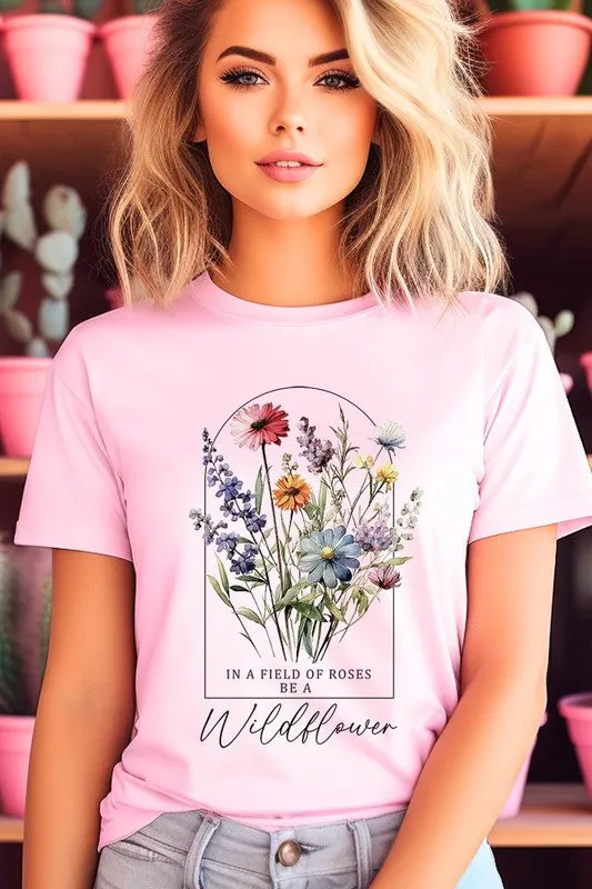 Roses Wildflower Floral Meadow Graphic T Shirt