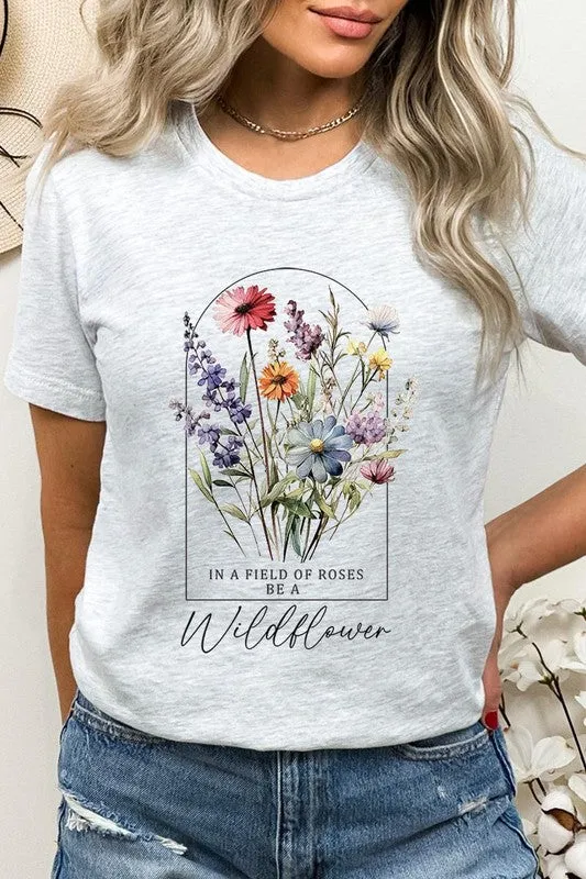 Roses Wildflower Floral Meadow Graphic T Shirt