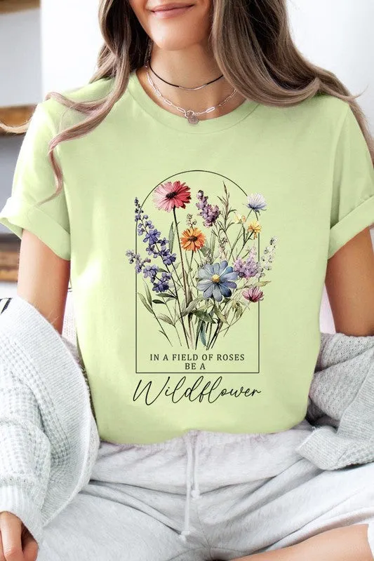 Roses Wildflower Floral Meadow Graphic T Shirt