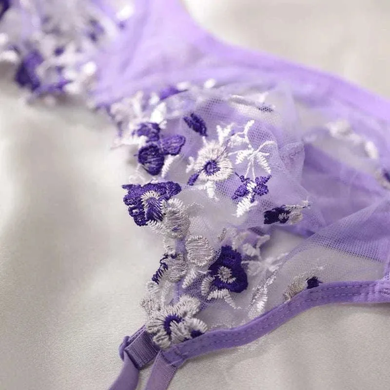 Sexy Underwear - Purple Hot Semi-Sheer Temptation Erotic Underwear set, justprimes