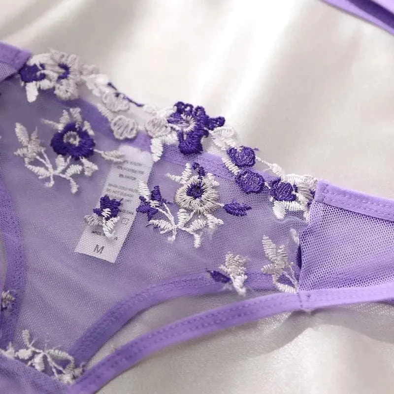 Sexy Underwear - Purple Hot Semi-Sheer Temptation Erotic Underwear set, justprimes