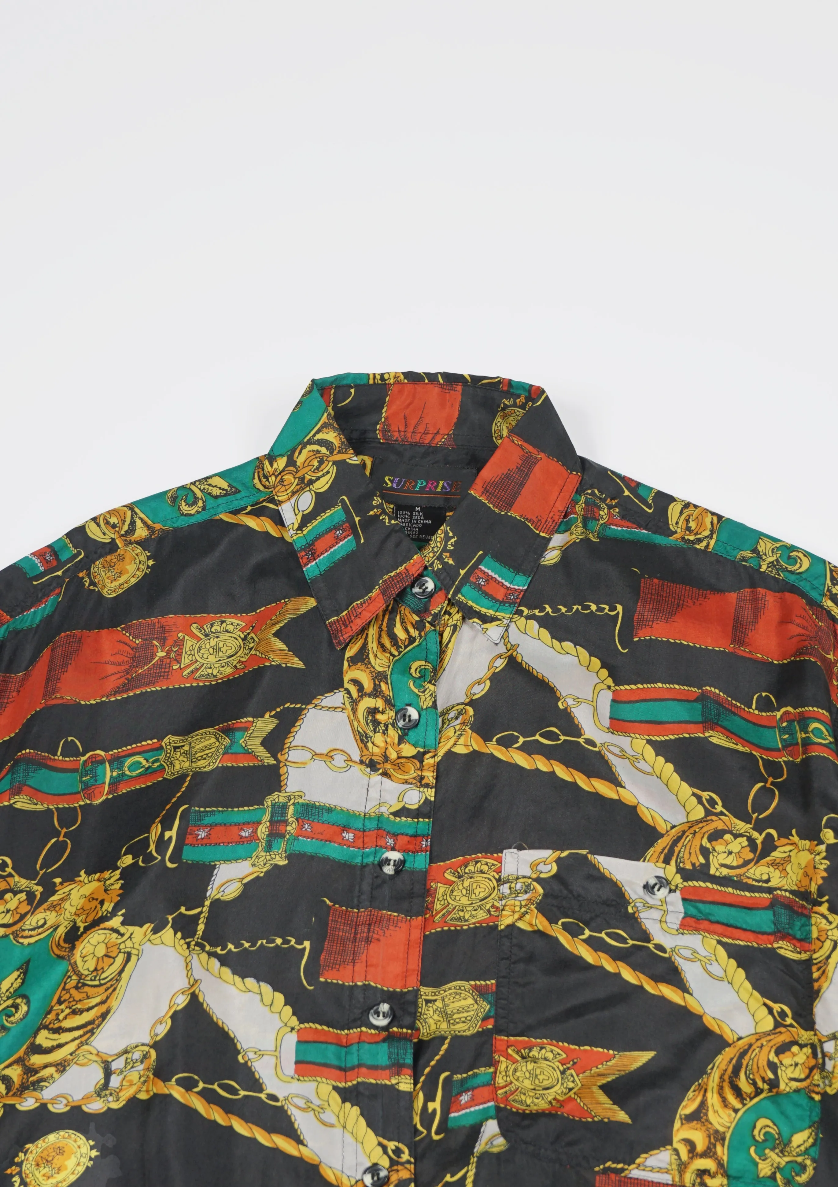 Silk Shirts Short Sleeve Patterned