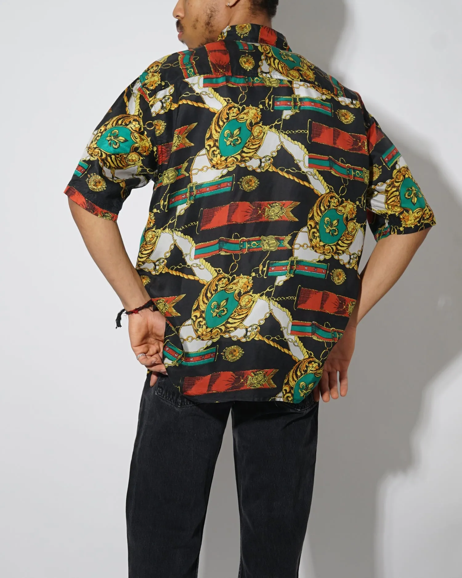 Silk Shirts Short Sleeve Patterned