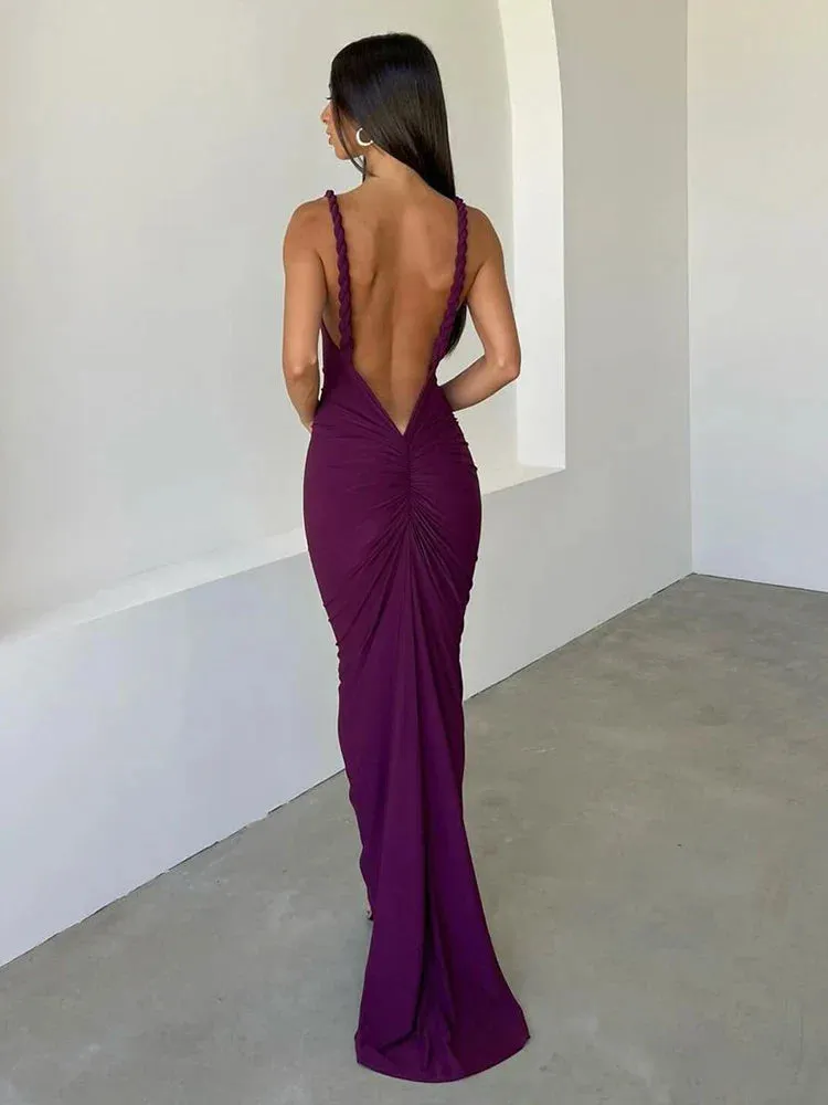 Slim Bodycon Long Mermaid Halter Off Shoulder Sexy Spring Summer Maxi Dress