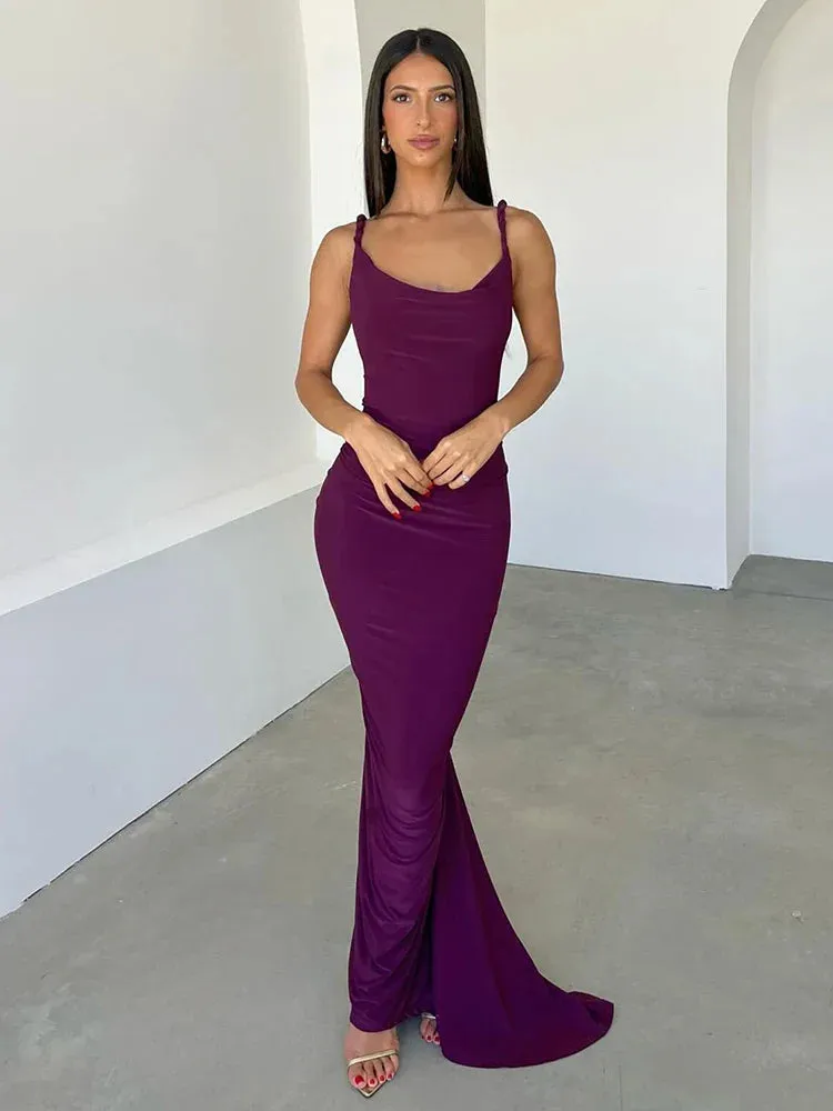 Slim Bodycon Long Mermaid Halter Off Shoulder Sexy Spring Summer Maxi Dress