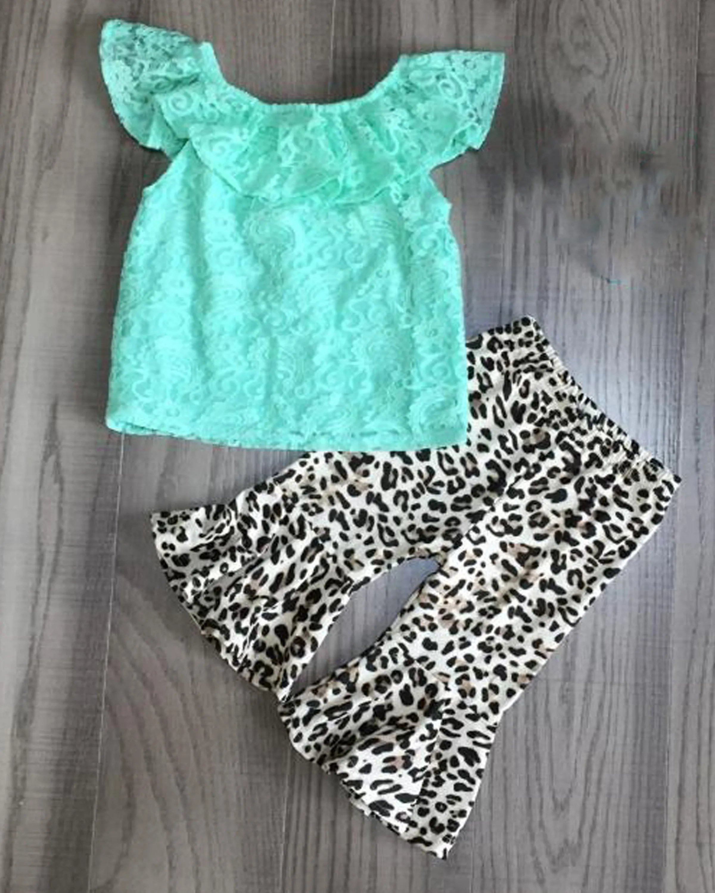 Snow Leopard and Tropic Lace 2pc Outfit