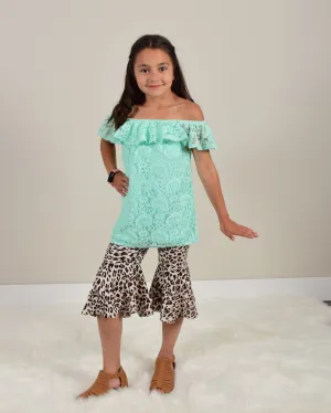 Snow Leopard and Tropic Lace 2pc Outfit