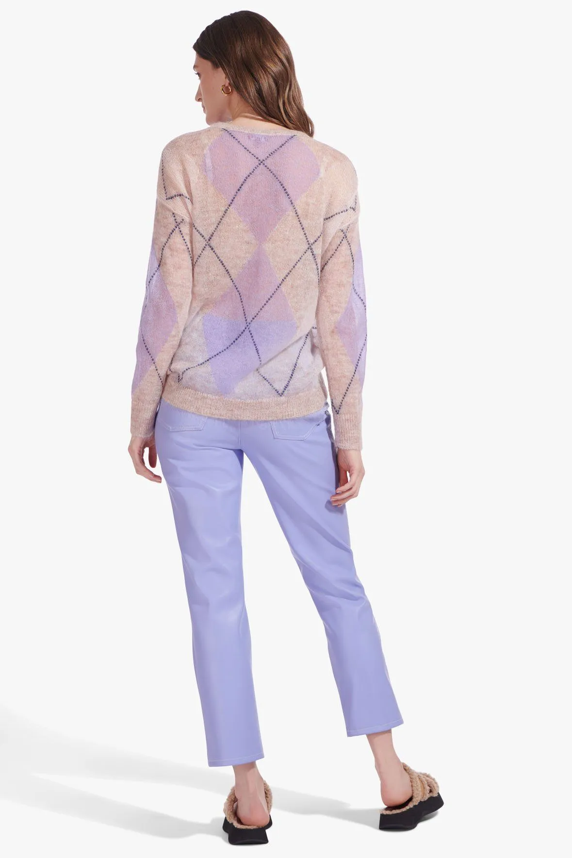 SOLITAIRE SWEATER | CRYSTAL GREY ARGYLE