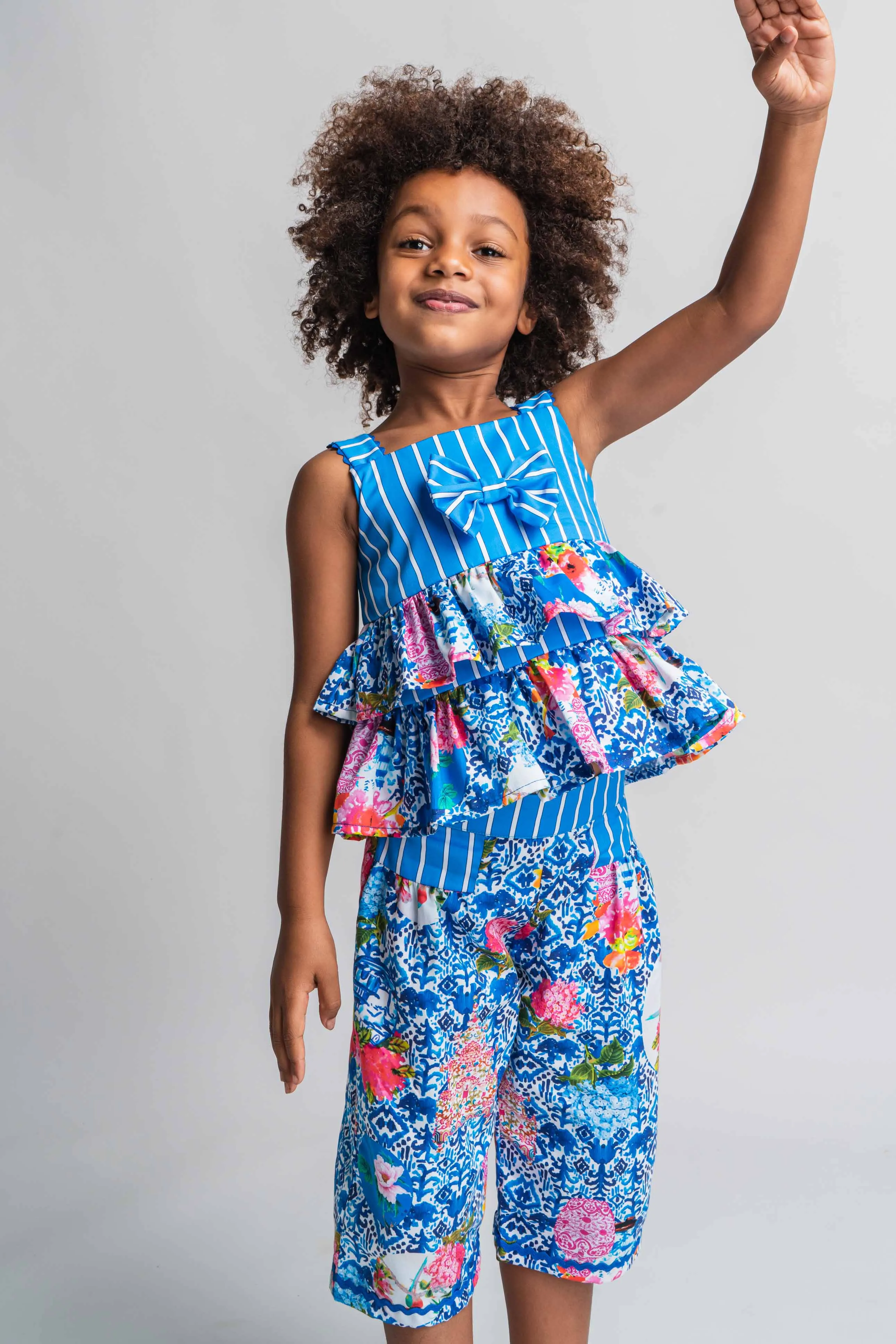 SS21 Rosalita Girls Waterway Blue Floral Set