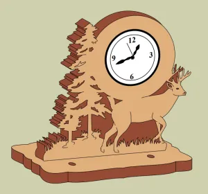 Stag Mini Clock Pattern