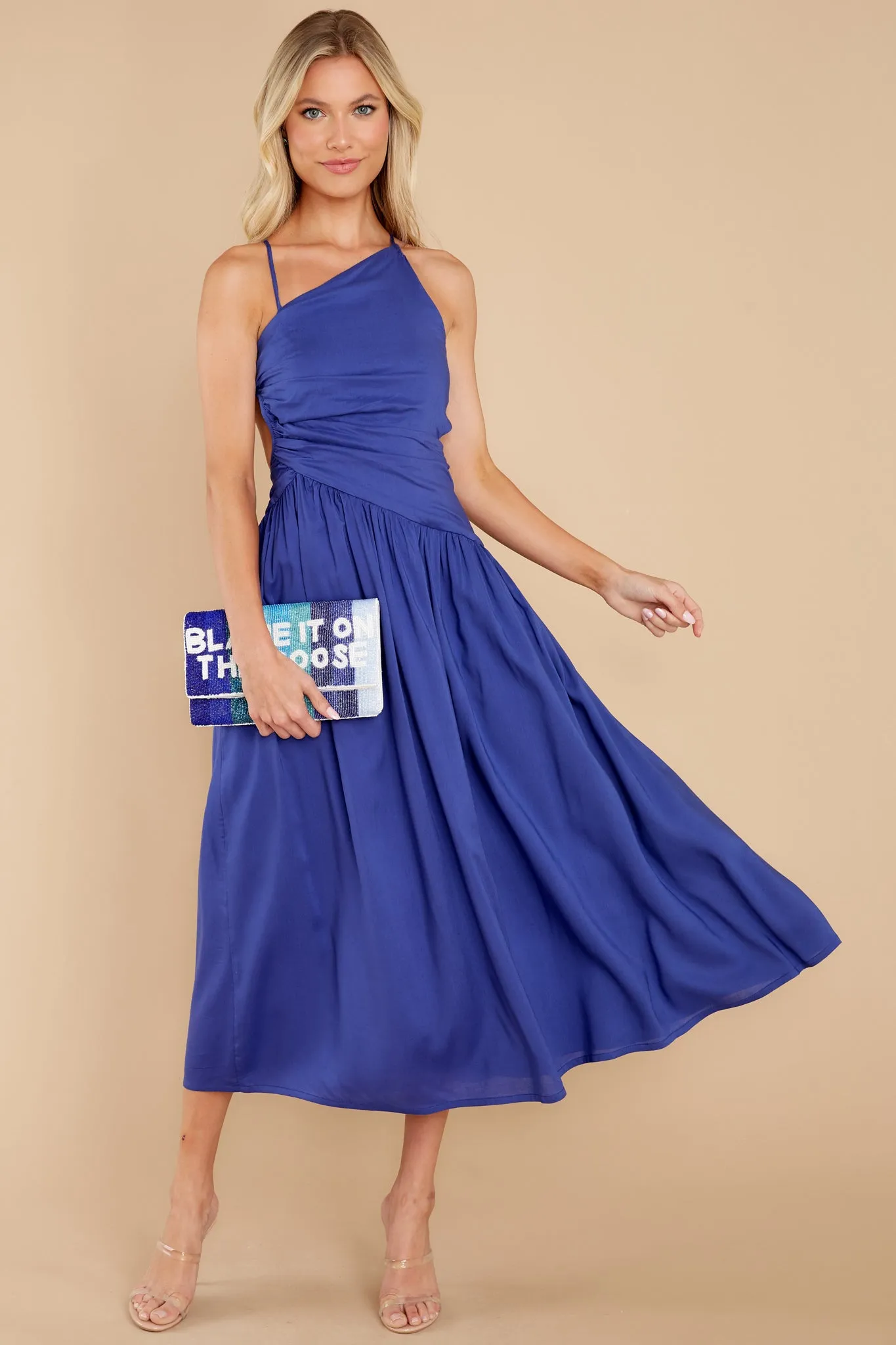 Striking Beauty Indigo Blue Midi Dress