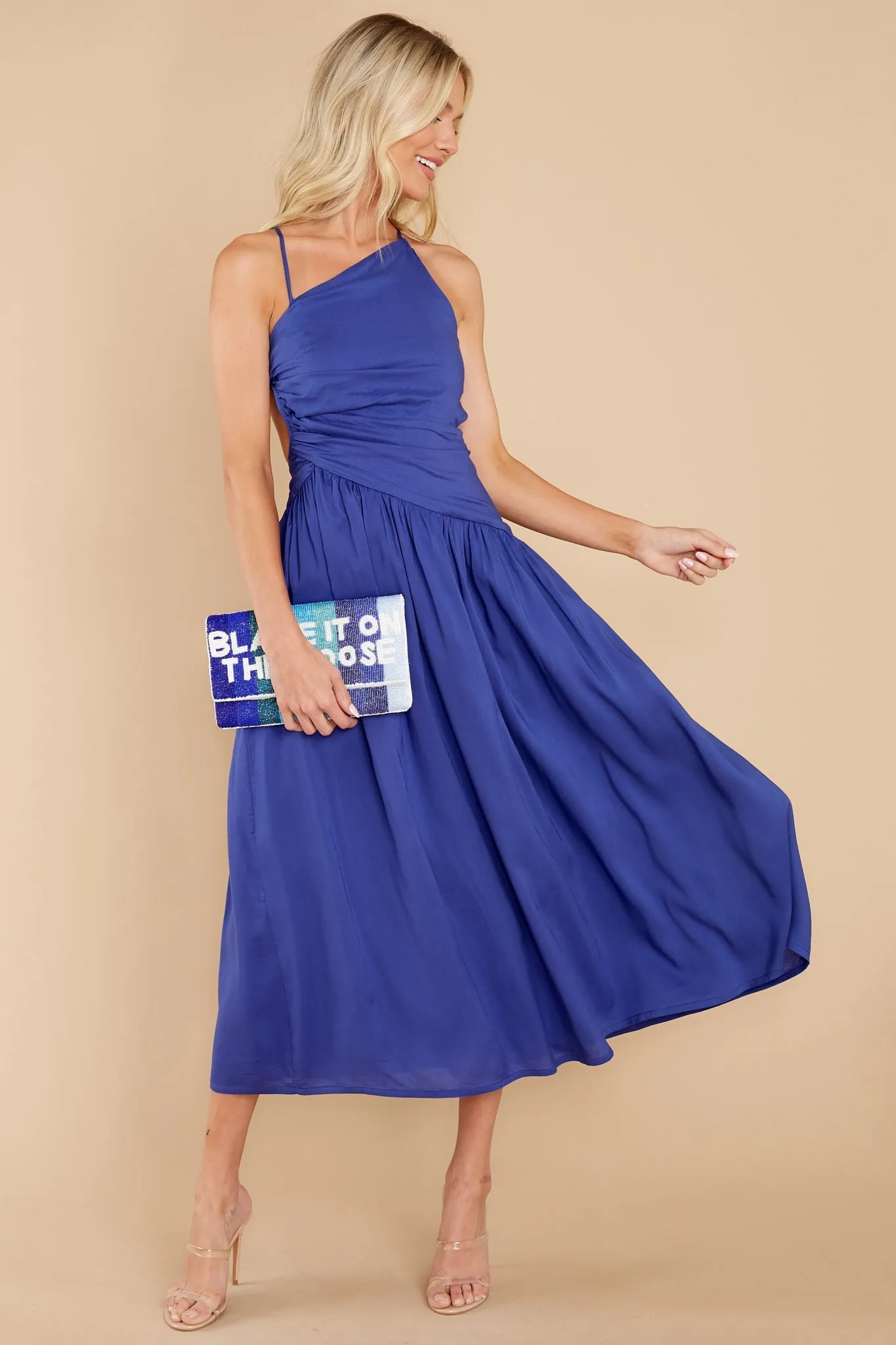 Striking Beauty Indigo Blue Midi Dress