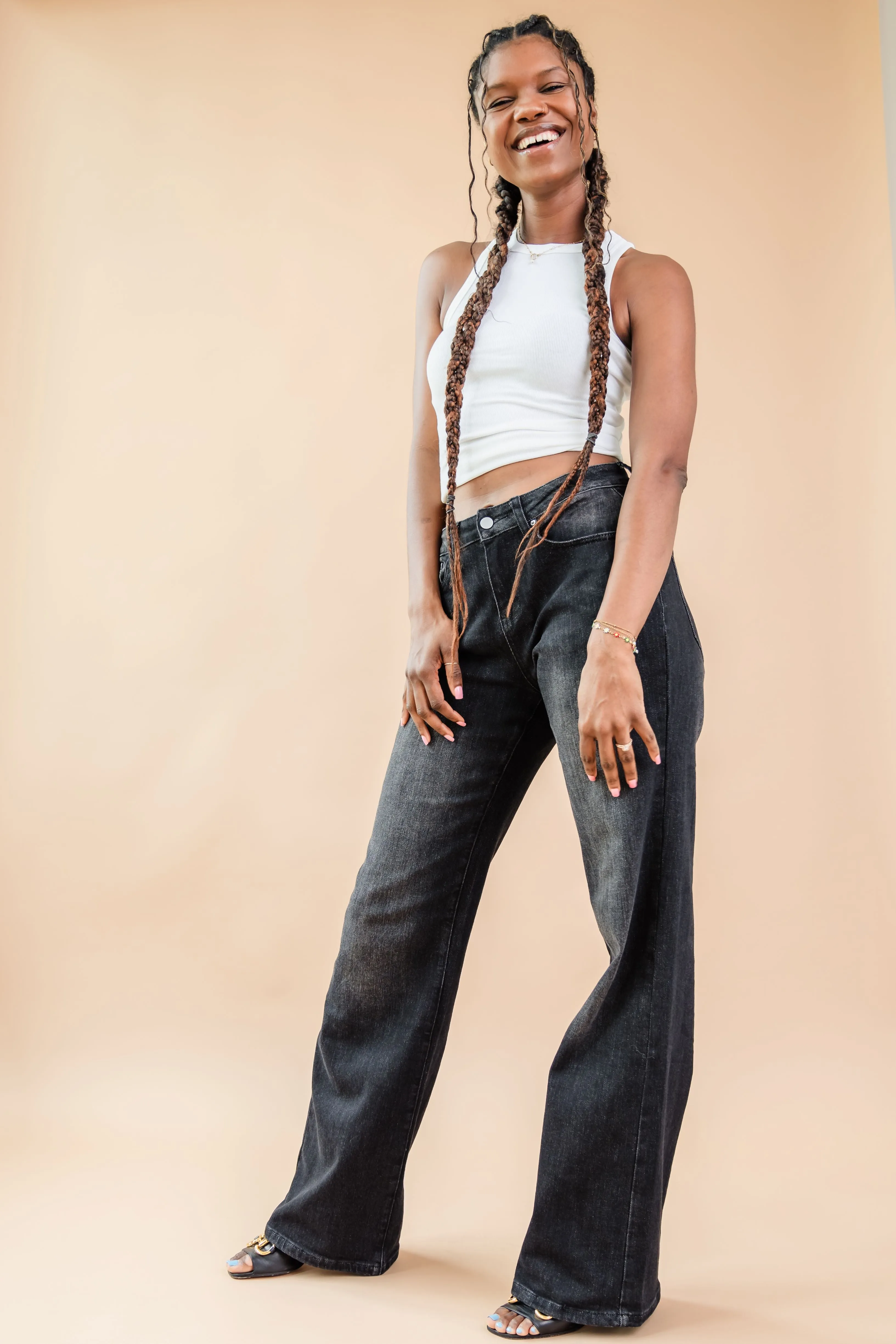 The 90's Tall Boyfriend Jeans (Charcoal)