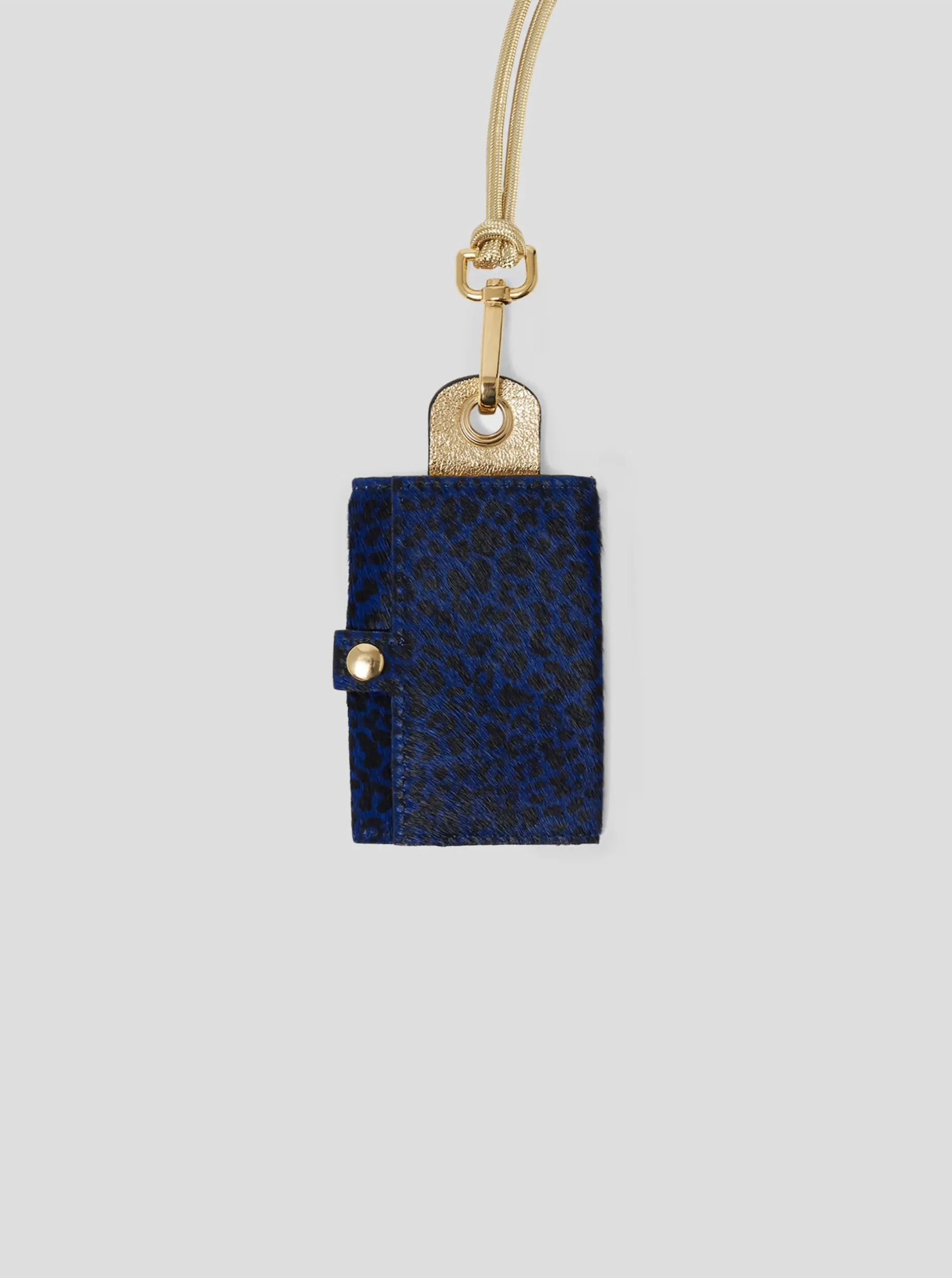 The Minis - 6 Key Holder in blue Cheetah printed leather