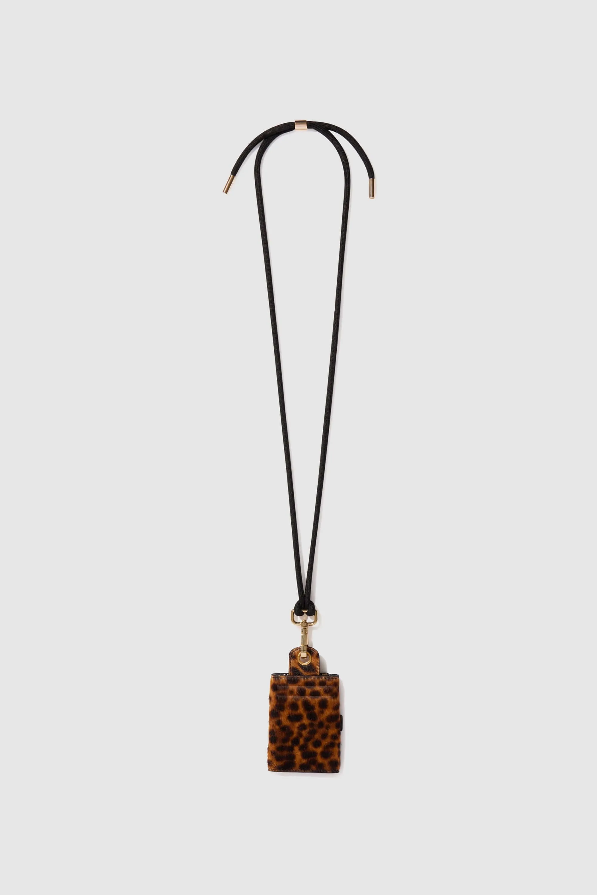 The Minis - 6 key holder in grey Leopard printed leather