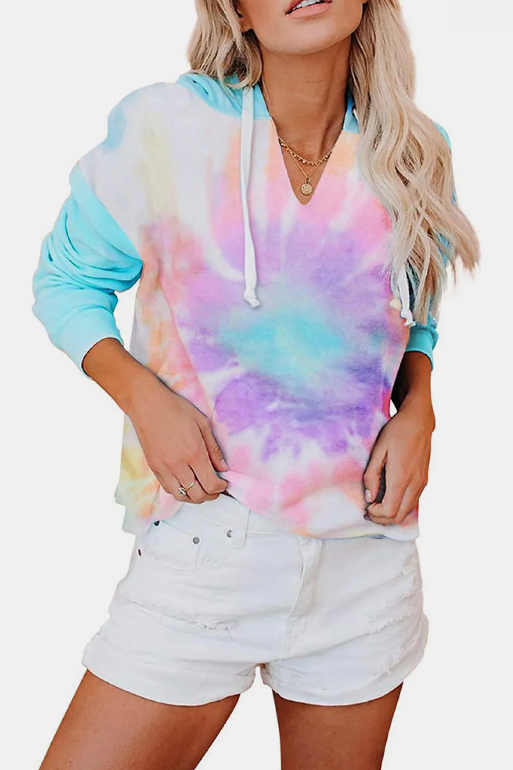 Tie-Dye Drawstring Hoodie