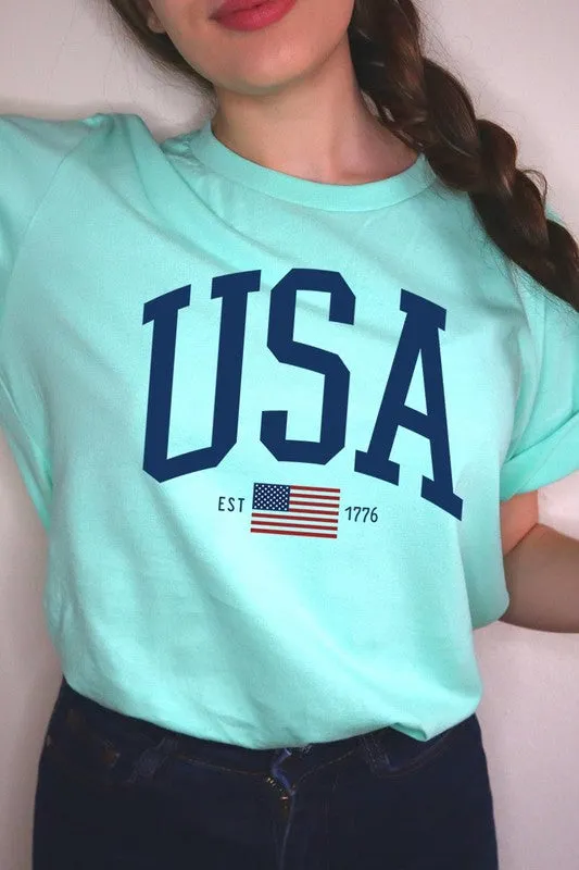 USA Est 1776 Graphic T Shirts