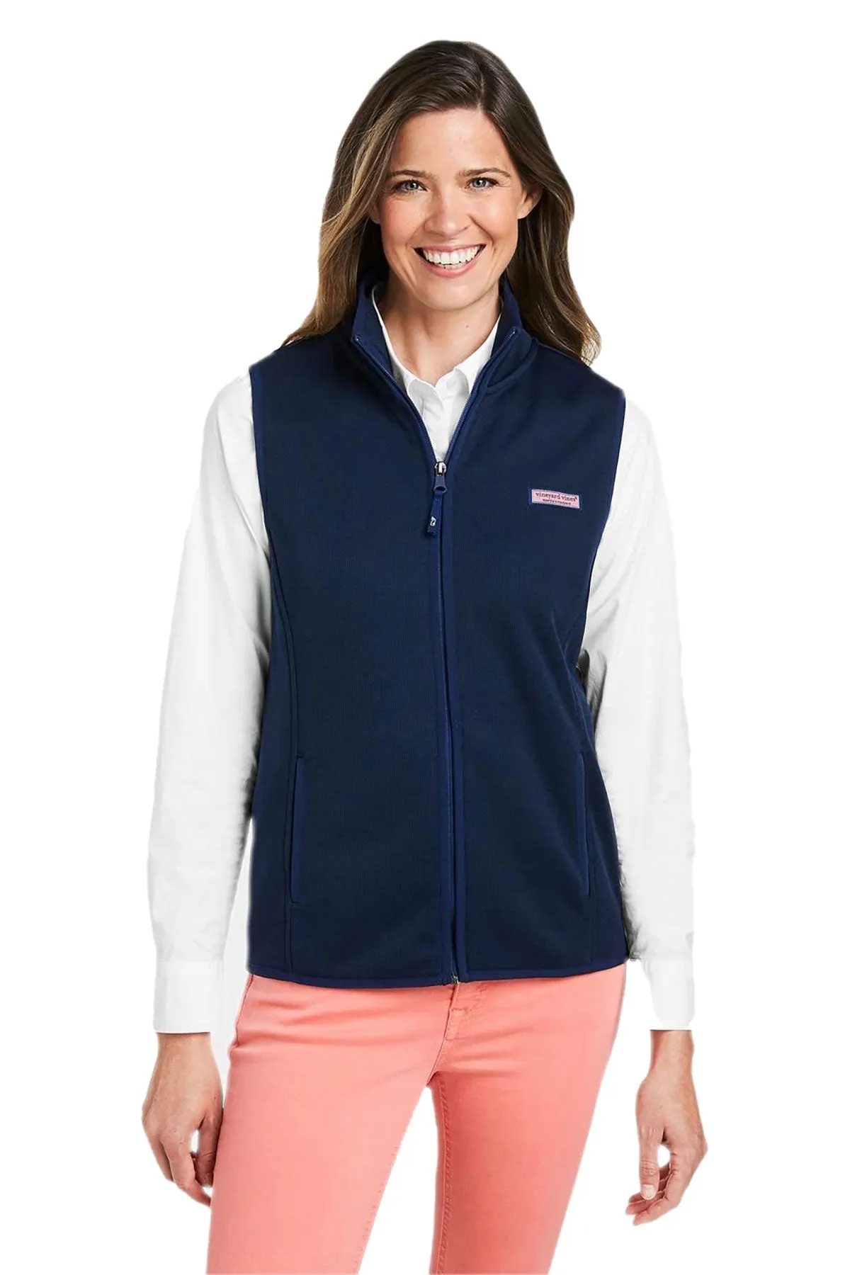 Vineyard Vines Custom Ladies Sweater Fleece Vests, Vineyard Navy