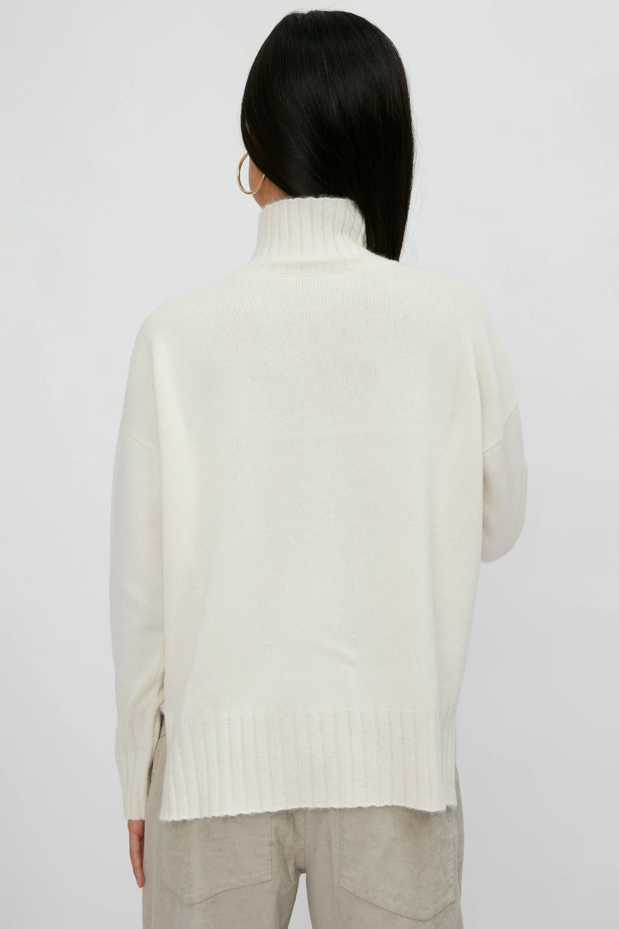 Wool Silk Cashmere Sweater in First Snow